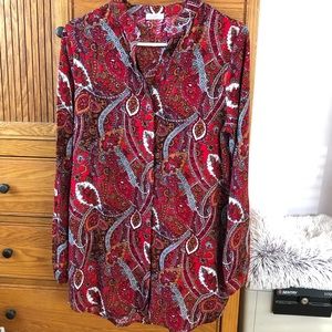 LF shirt dress with paisley pattern, size L